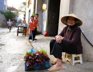 Dorpsleven bij Hanoi Vietnam