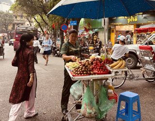 Fruitverkopers Hanoi