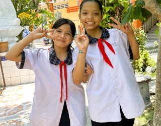 Kinderen op school in de Mekong Delta