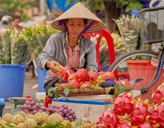 Fruitverkoper in Hanoi