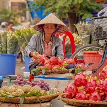 Fruitverkoper in Hanoi