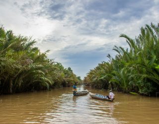 Boten op de Mekong Delta