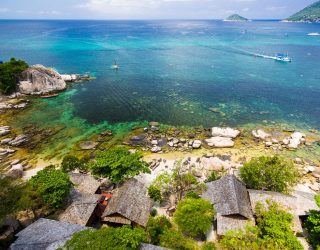 Uitzicht bungalows hotel in Koh Tao Thailand