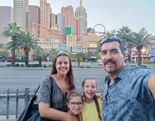 Familie op ontdekking in Las Vegas