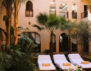 Binnentuin hotel Marrakech Marokko