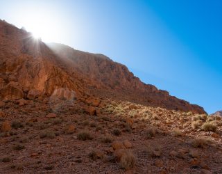 Zonnestraal in Todra kloof Marokko