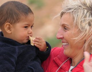 Kiddo collega met kindje van de Nomaden